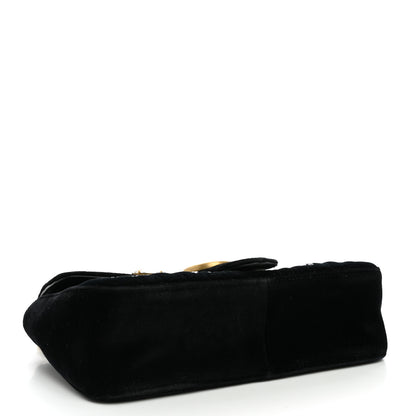 Gucci Velvet Matelasse Marquise Crystals Embroidered Small GG Marmont Shoulder Bag Black 3 of 9
