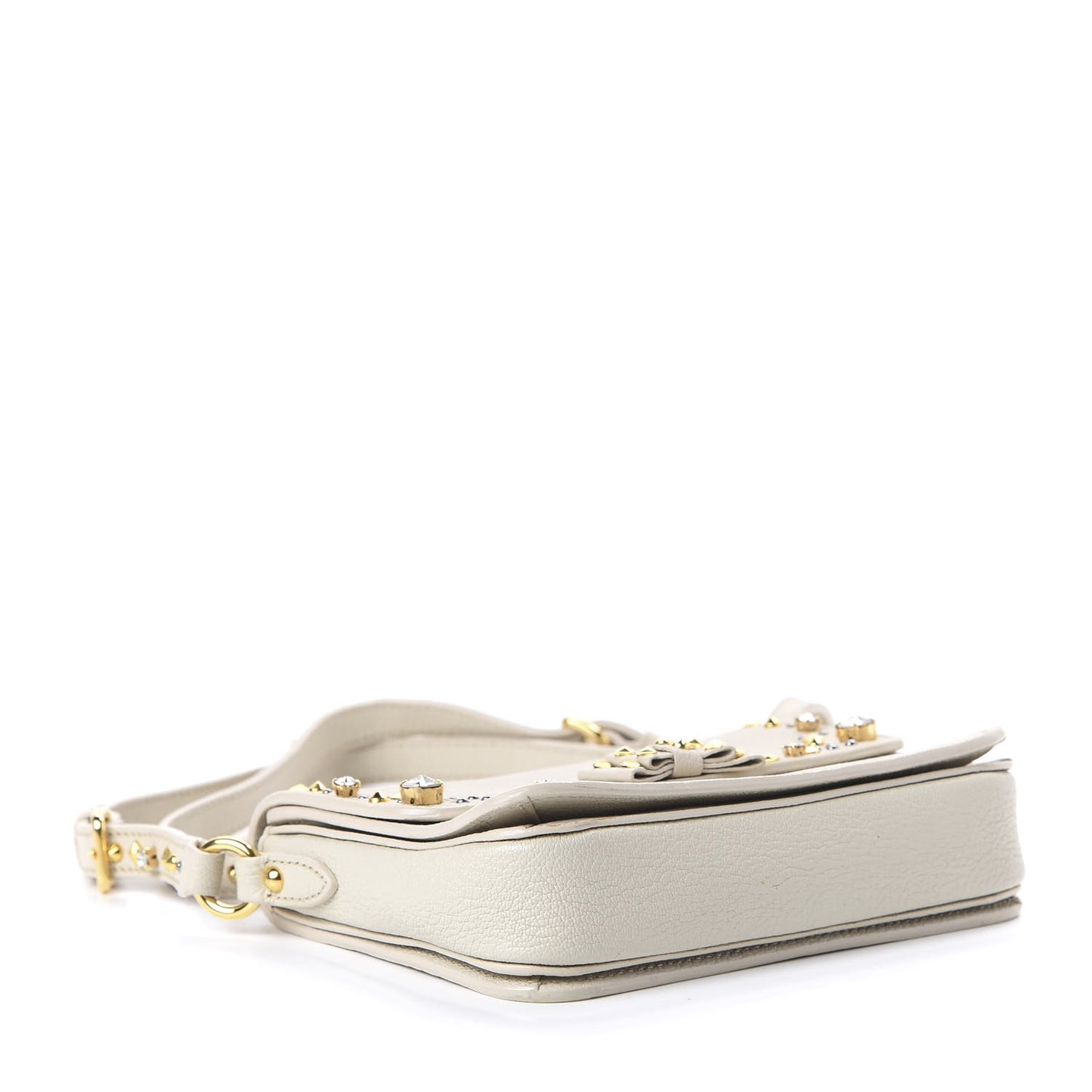 Madras Jeweled Crossbody Bag White