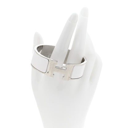 Hermes Enamel Wide Clic Clac H Bracelet PM White 2 of 5