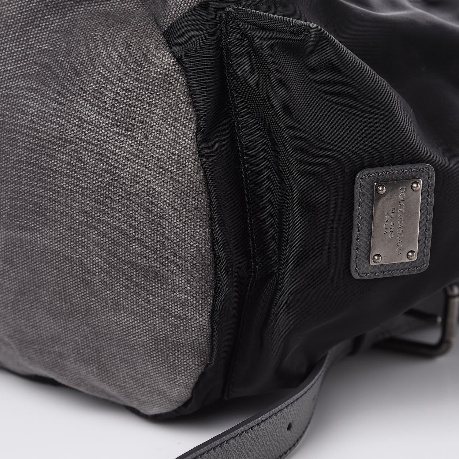 Dolce & Gabbana Nylon Cotton Canvas Dauphine Zaino Backpack Nero Anthracite 9 of 10
