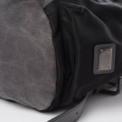 Dolce & Gabbana Nylon Cotton Canvas Dauphine Zaino Backpack Nero Anthracite 9 of 10