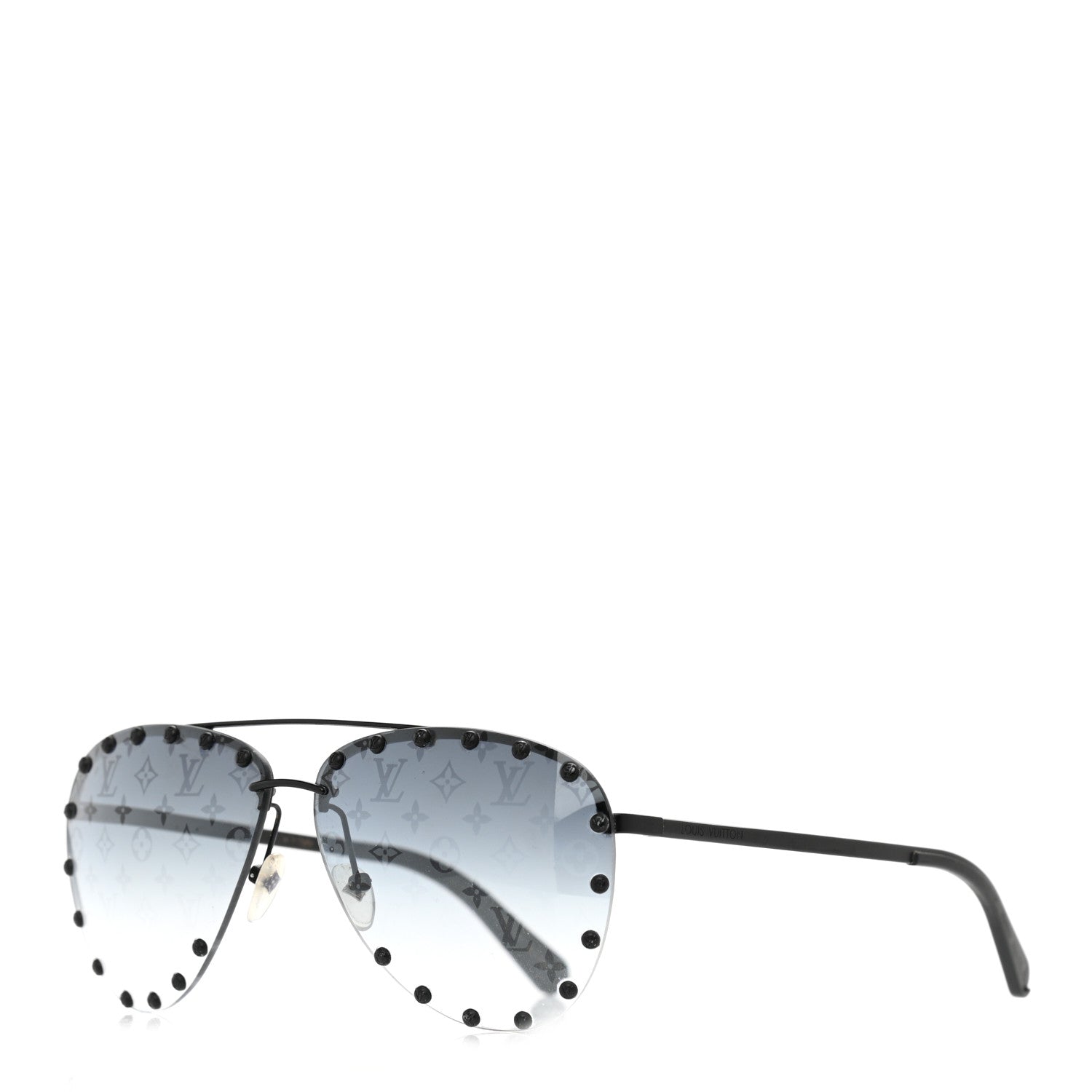 Louis Vuitton Monogram The Party Aviator Sunglasses Z0971U Black 1 of 8