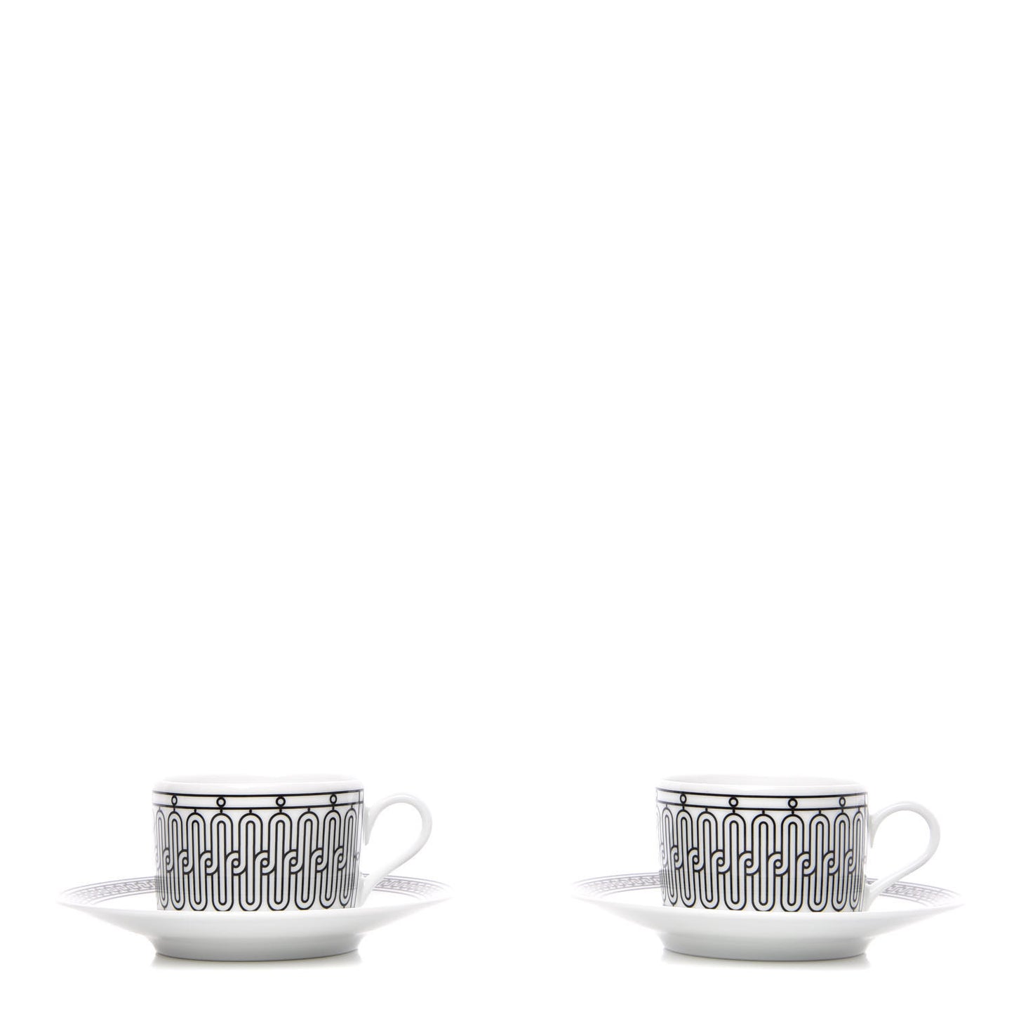 Porcelain H Deco Tea Cup And Saucer Set Of 2