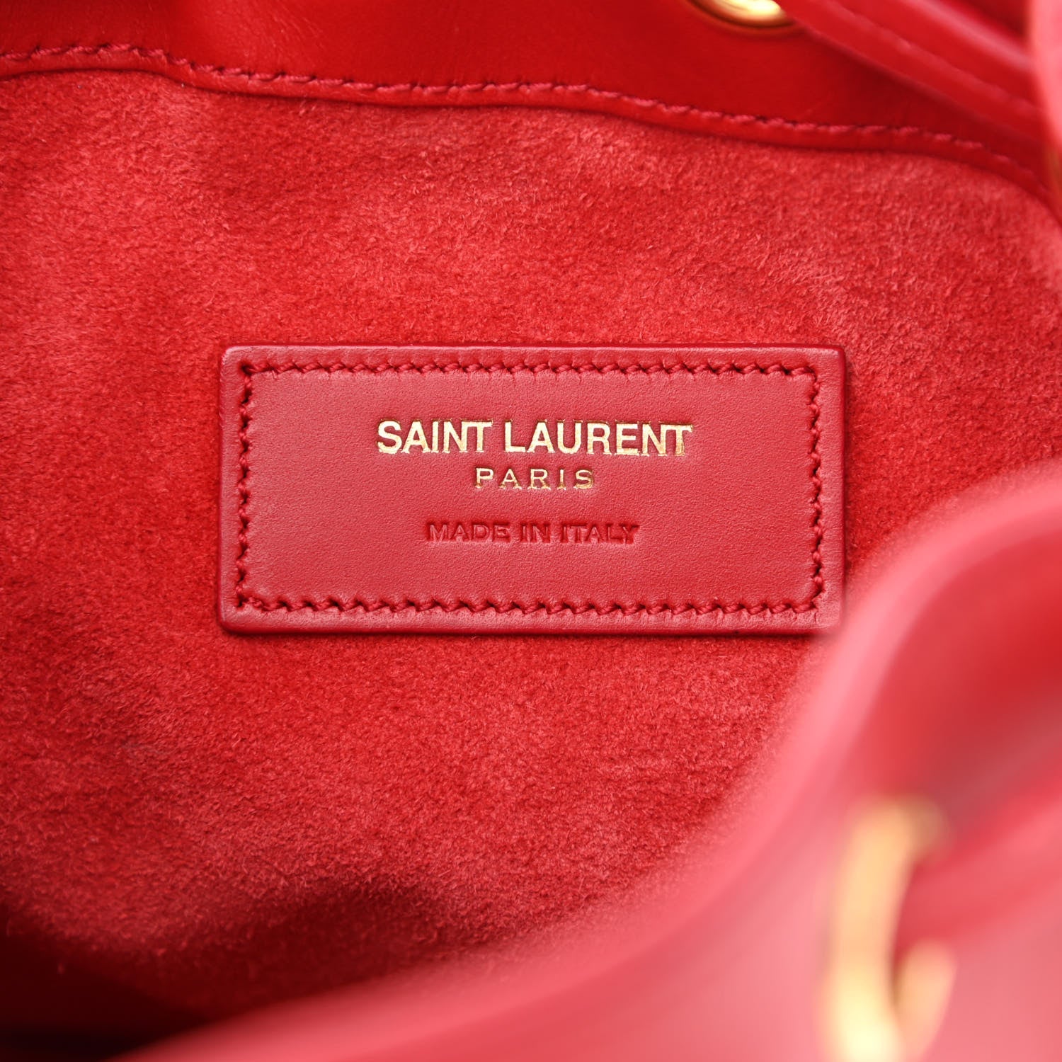 Saint Laurent Calfskin Small Emmanuelle Bucket Bag Vermillion 5 of 10