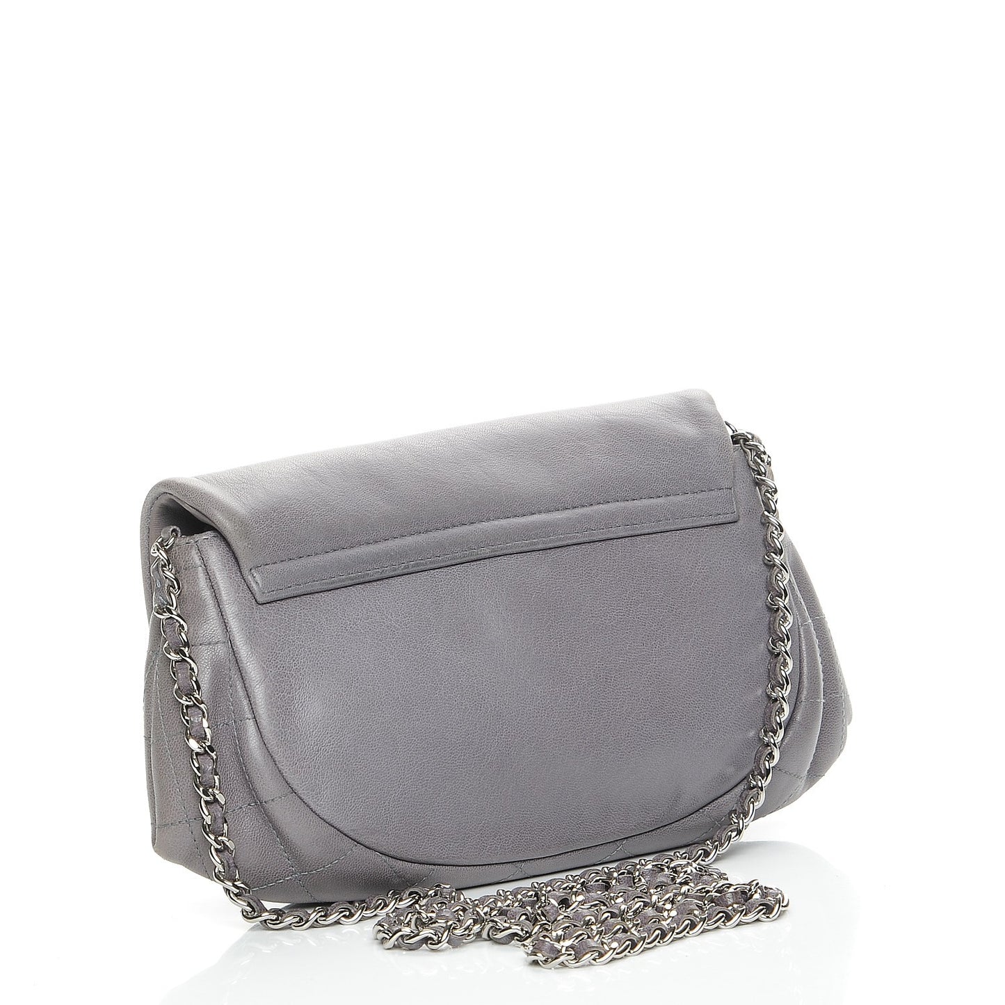 Lambskin Half Moon Wallet On Chain WOC Blue