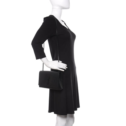 Saint Laurent Grain De Poudre Medium Classic Monogram Kate Satchel Black 2 of 11