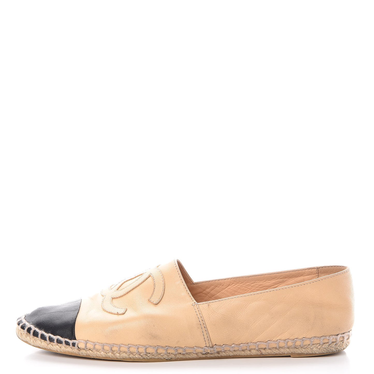 Lambskin CC Espadrilles 40 Beige Black