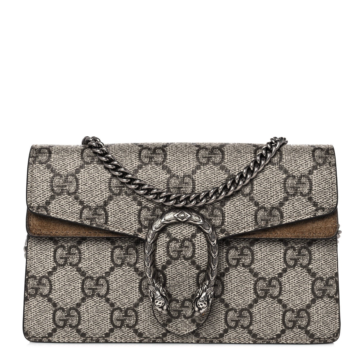 Gucci GG Supreme Monogram Super Mini Dionysus Shoulder Bag Taupe 1 of 10