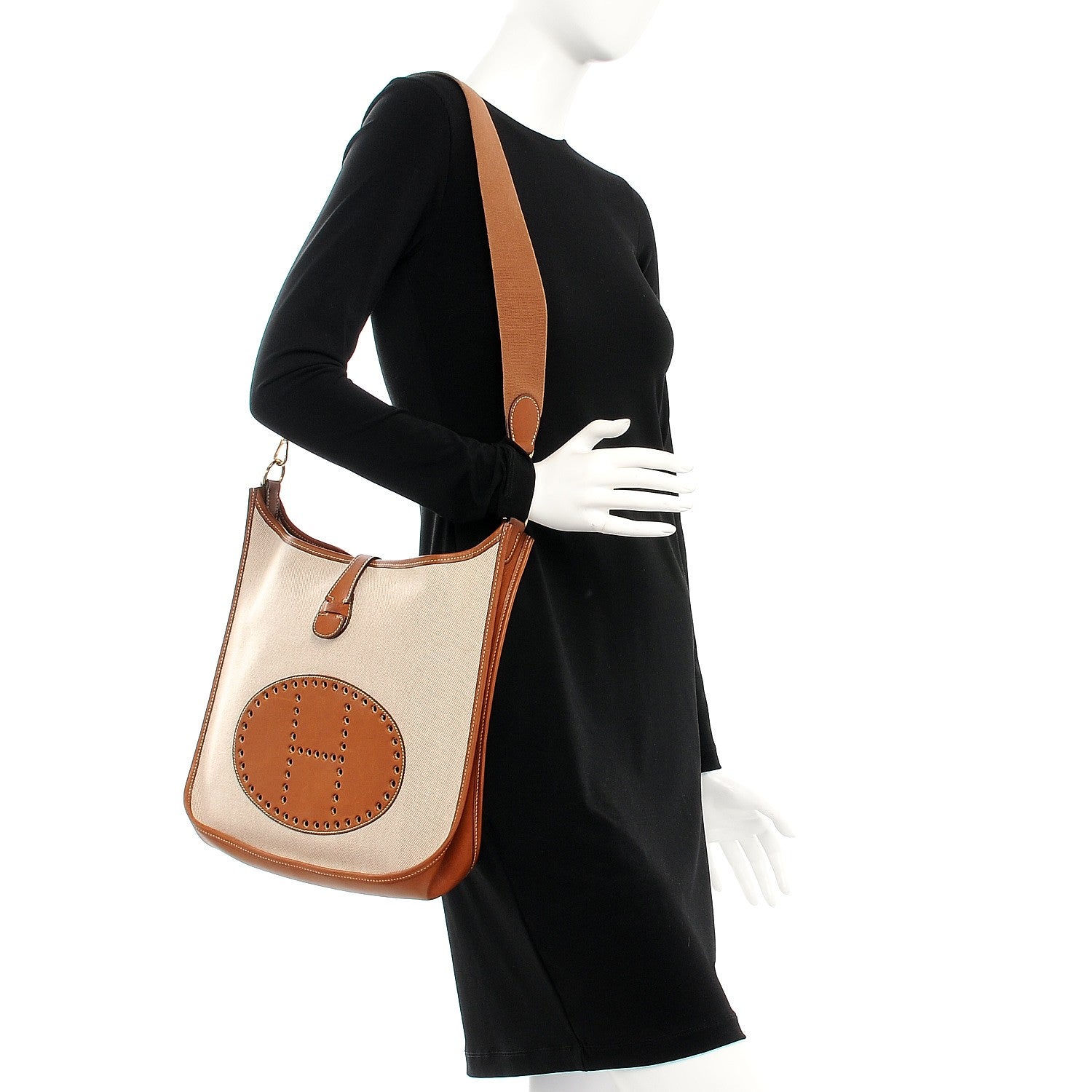 Hermes Toile Natural Barenia Evelyne GM Fauve 2 of 8