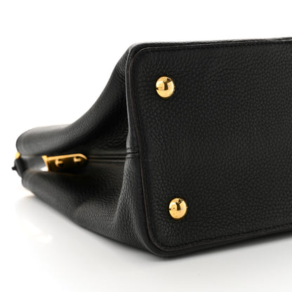 Louis Vuitton Taurillon Capucines MM Black Fuchsia 8 of 9