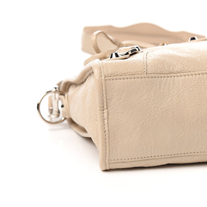 Balenciaga Agneau Classic Silver Hardware S City Logo Strap Light Beige Black 7 of 9