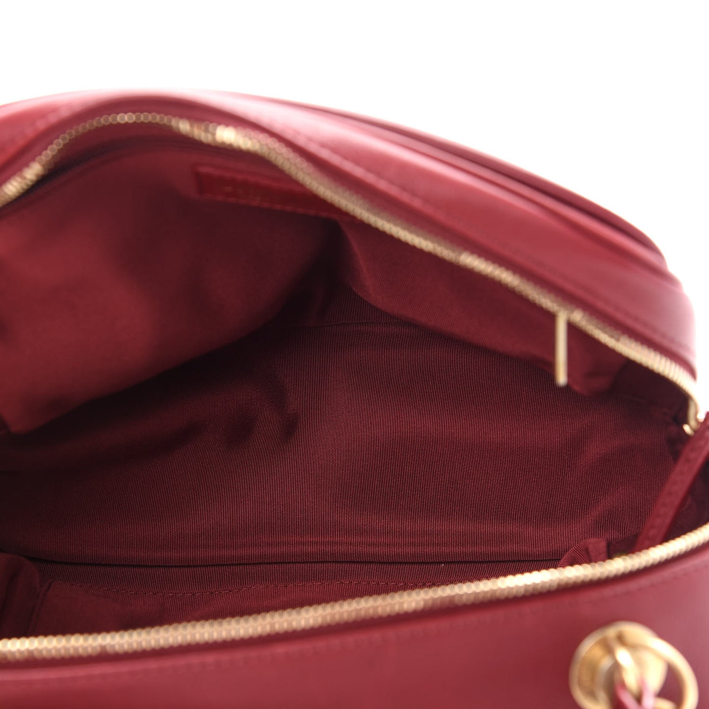 Calfskin Quilted CC Medium Vanity Case Dark Red
