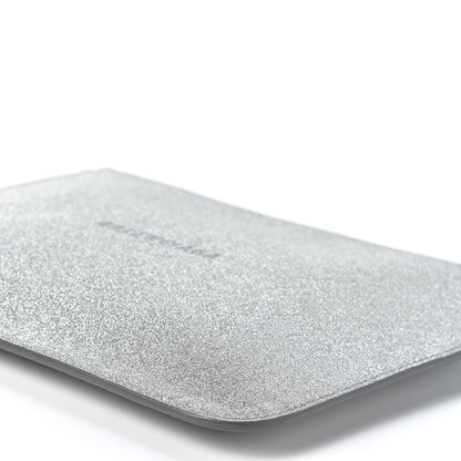 Balenciaga Glitter Calfskin Logo Everyday Pouch M Silver 6 of 7