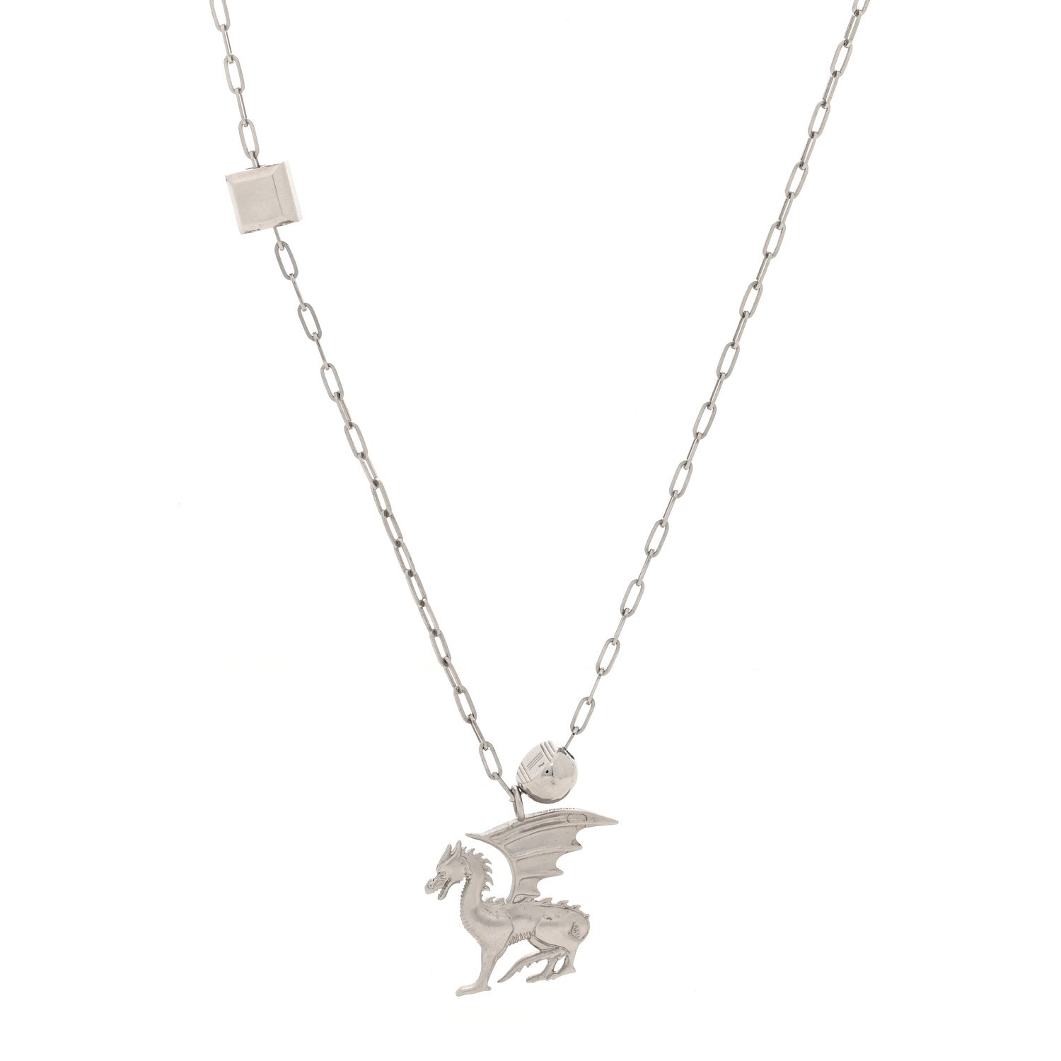 Hermes Palladium Talismans Dragon Aile Pendant Necklace 1 of 5