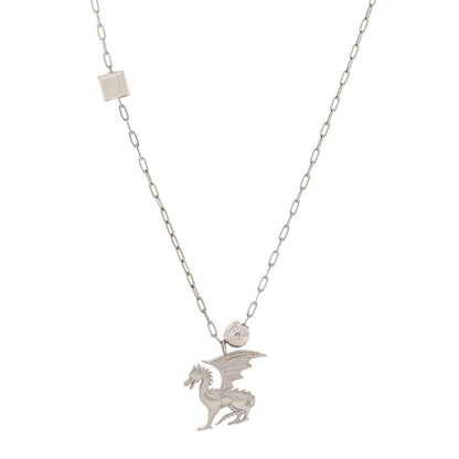 Hermes Palladium Talismans Dragon Aile Pendant Necklace 1 of 5