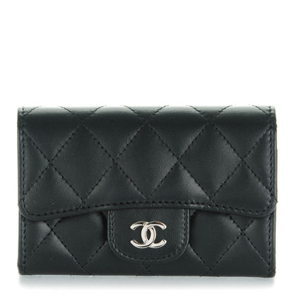 Chanel Lambskin Quilted Flap Card Holder Black 1 of 8
