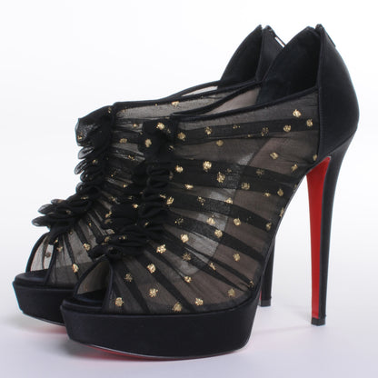 Christian Louboutin Crepe Satin Chiffon Canon 140 Heels 40 3 of 7