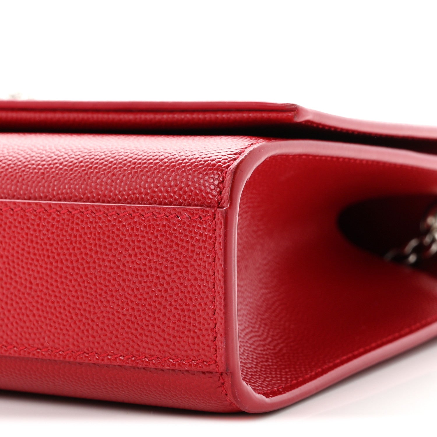Saint Laurent Grain De Poudre Medium Classic Monogram Kate Tassel Satchel Rouge Eros 9 of 9