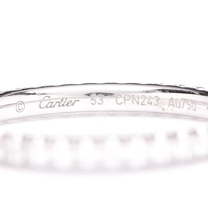 Cartier 18K White Gold Diamond 2mm Étincelle de Wedding Band Ring 53 6.5 3 of 5