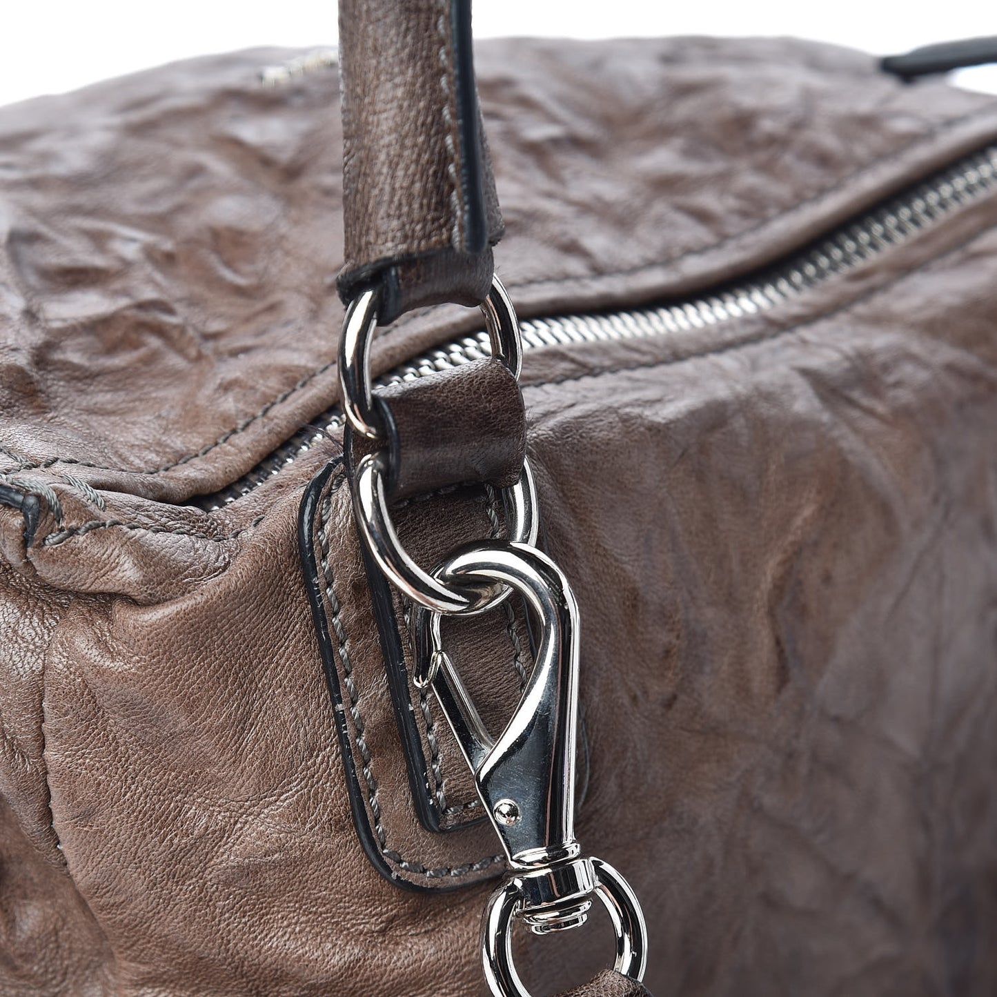 Tumbled Sheepskin Small Pandora Charcoal