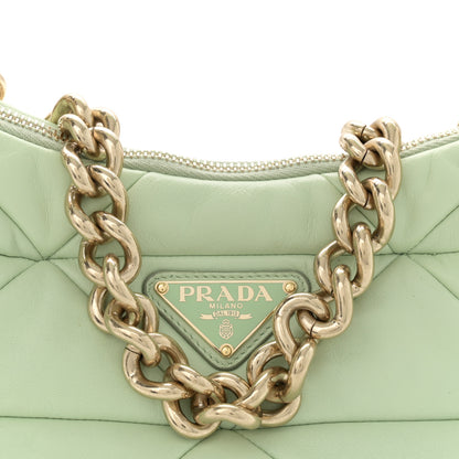 Prada Nappa Re-Nylon Triangle Quilted Patchwork System Shoulder Bag Acqua 8 of 15