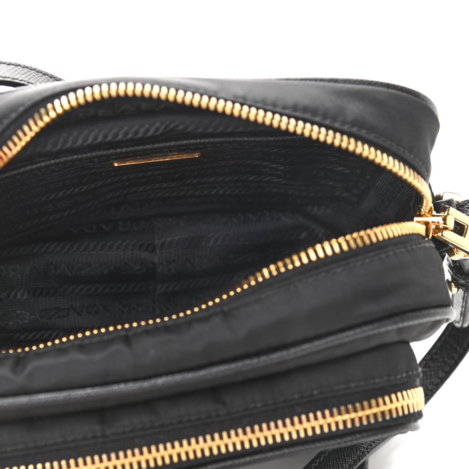 Prada Nylon Saffiano Double Zip Camera Bag Black 5 of 9