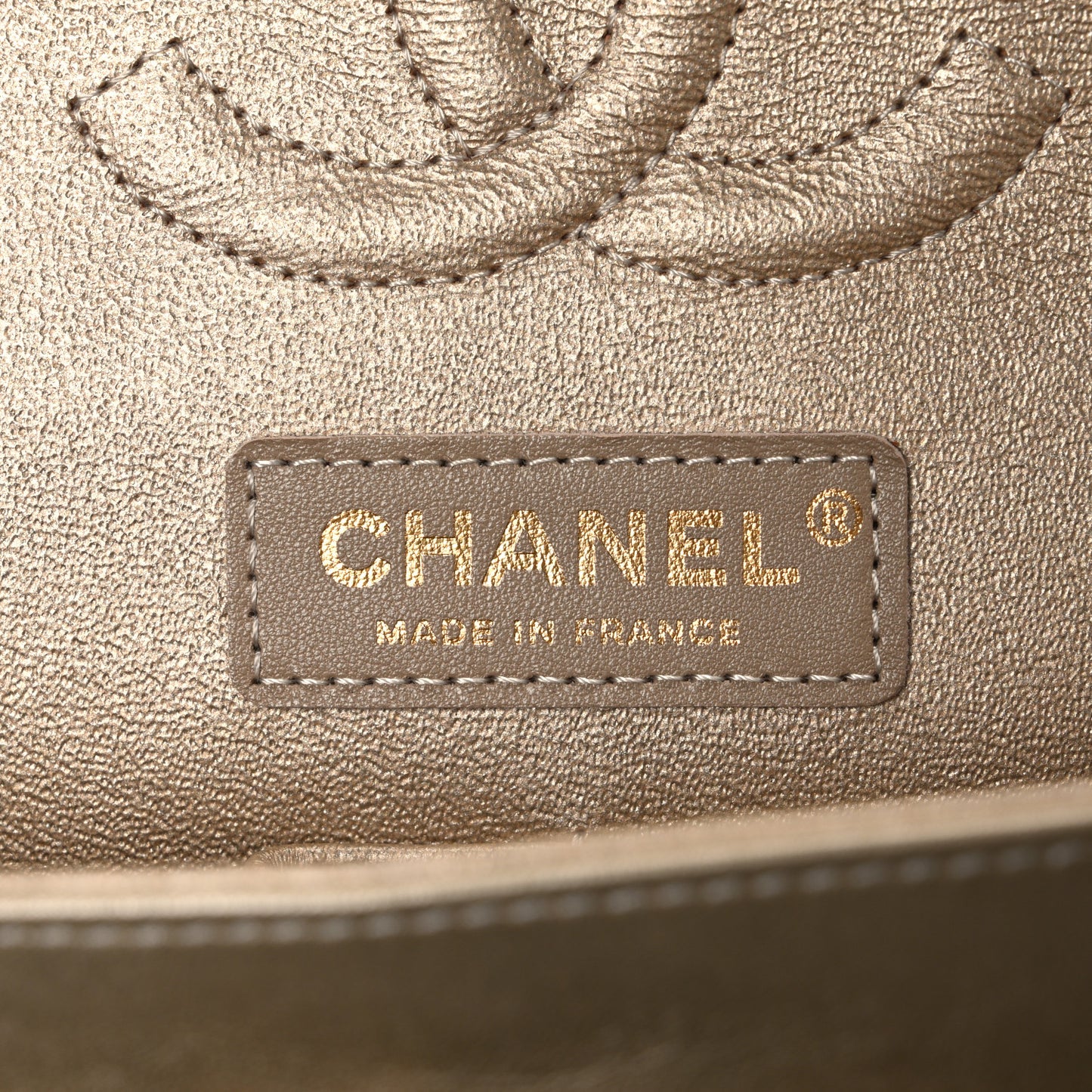 Nylon Quilted Medium Cat Emoticon Double Flap Navy Grey Ecru