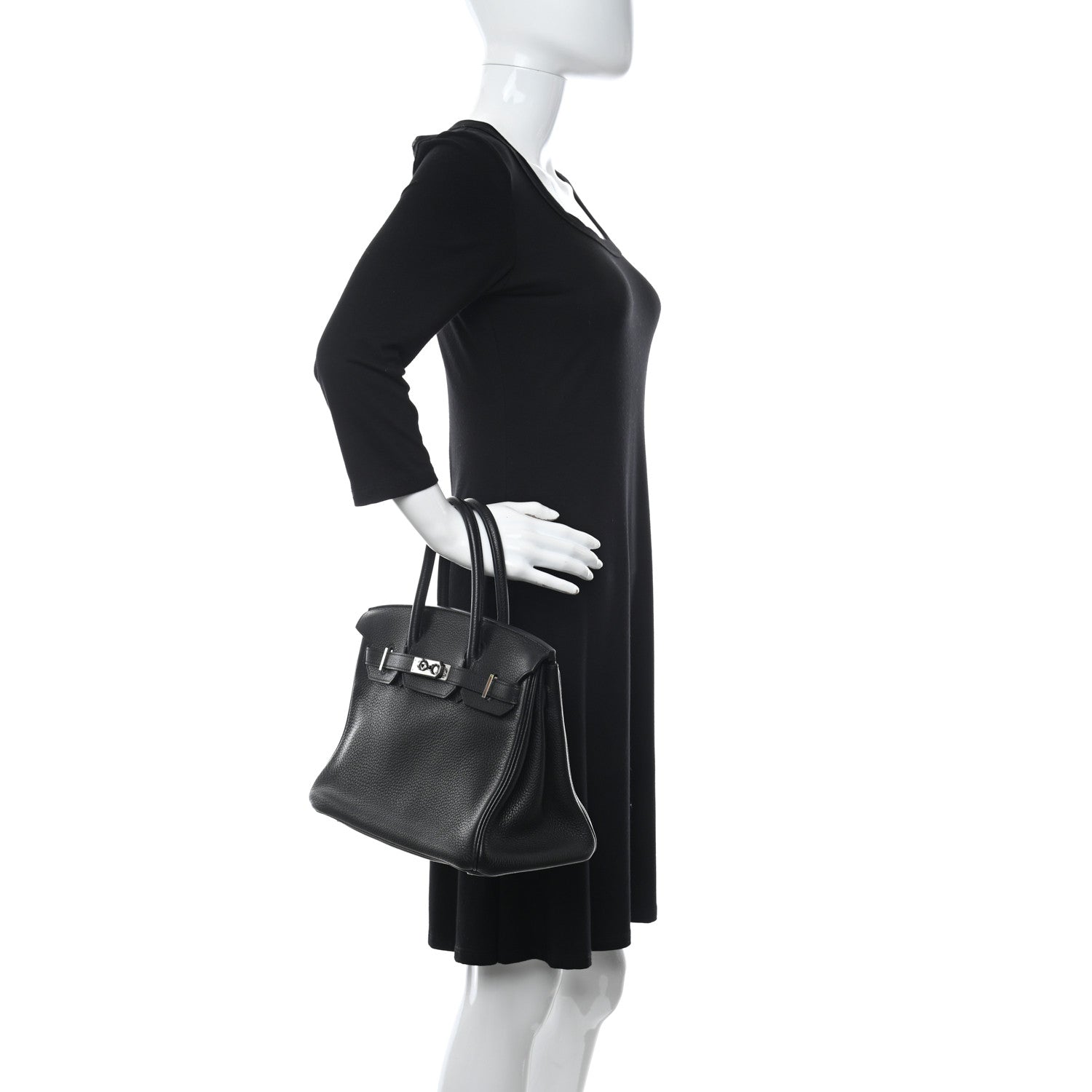 Hermes Taurillon Clemence Birkin 30 Black 2 of 28