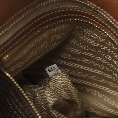 Prada Jacquard Logo Flat Messenger Bag Corda Brandy 7 of 10
