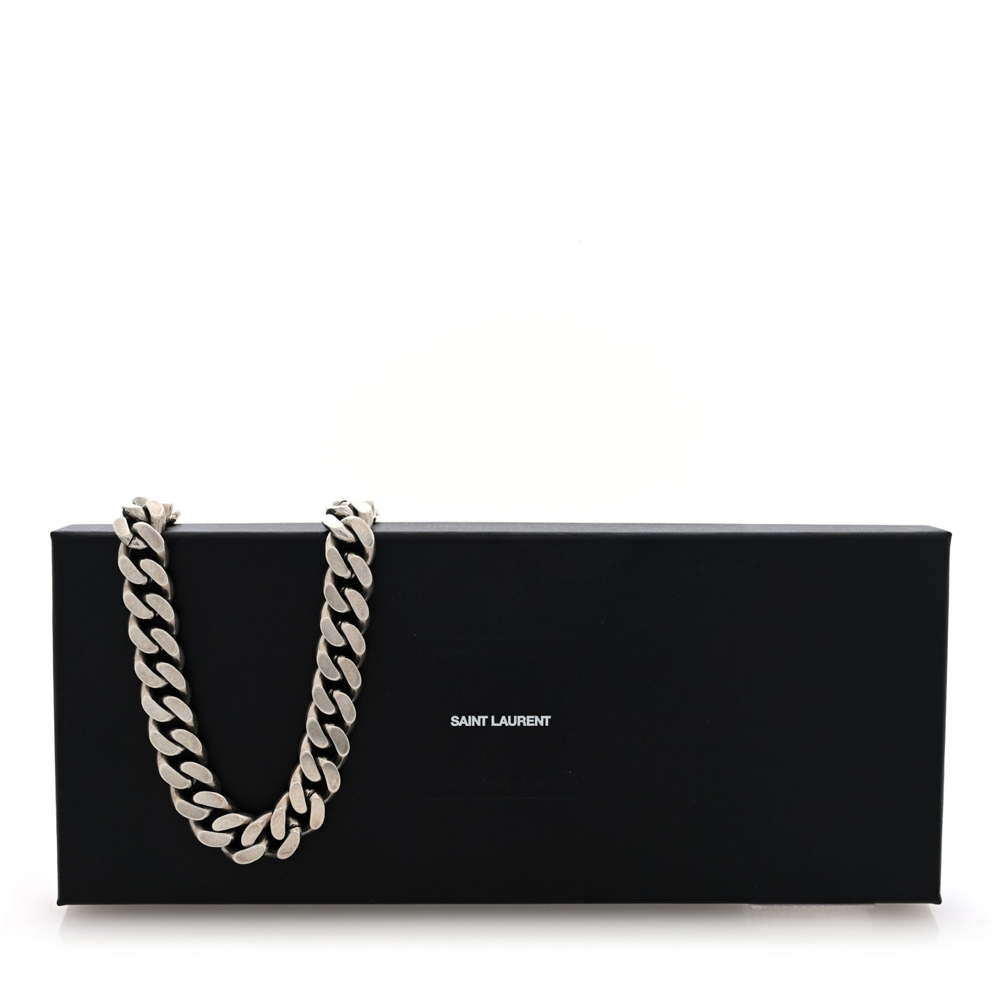 Metal Curb Chain Necklace Oxidized Silver