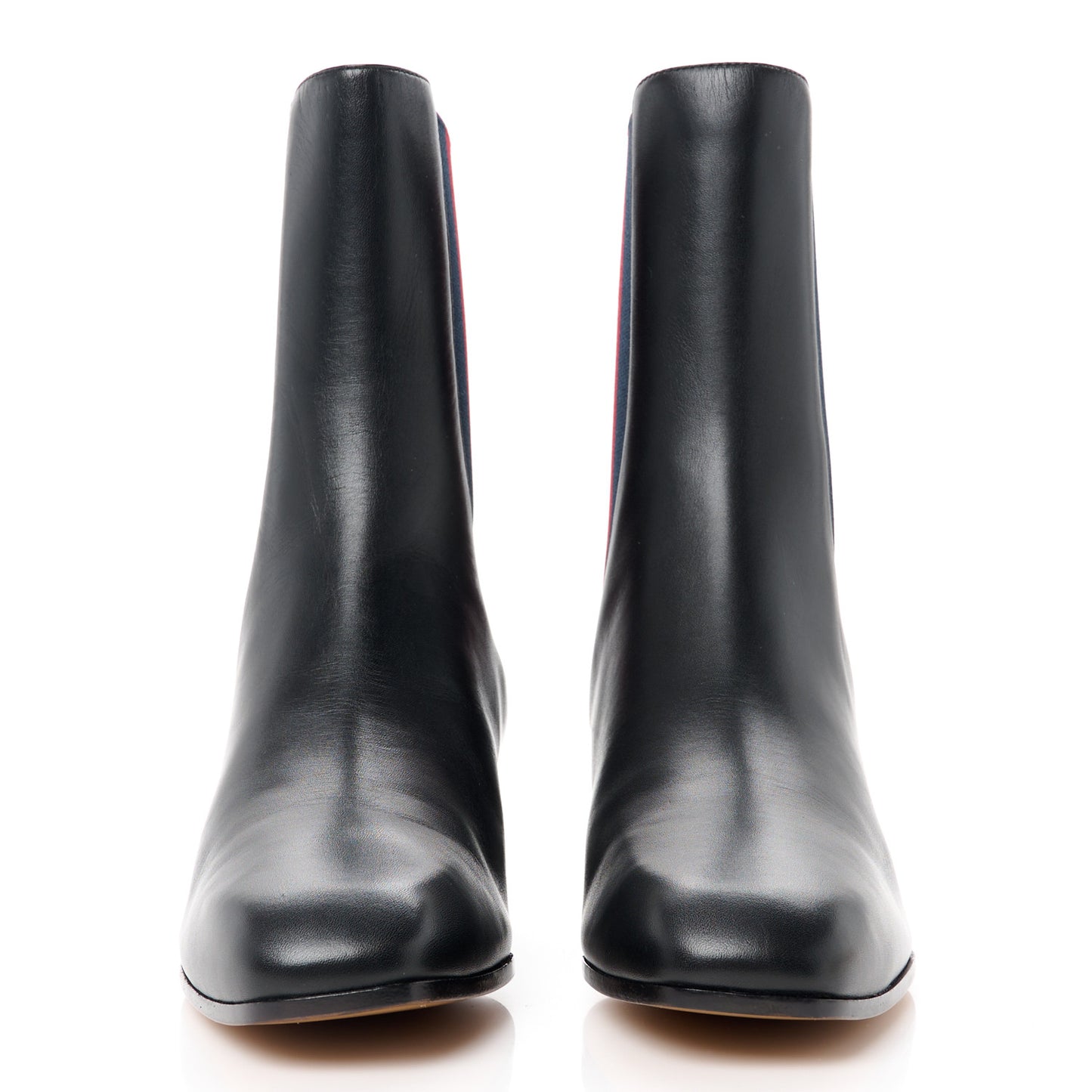 Calfskin Web Karen Ankle Boots 40 Black