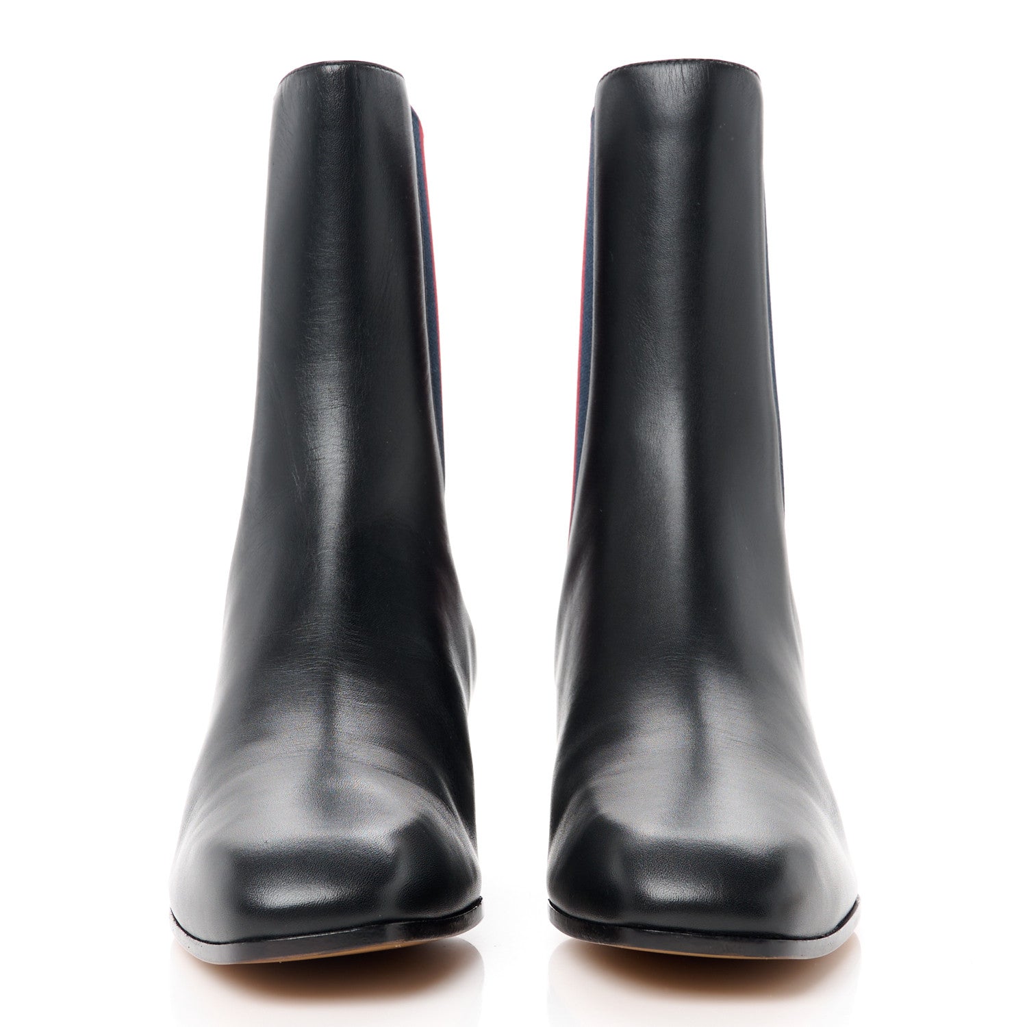 Gucci Calfskin Web Karen Ankle Boots 40 Black 2 of 8