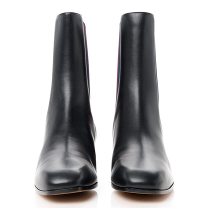 Gucci Calfskin Web Karen Ankle Boots 40 Black 2 of 8