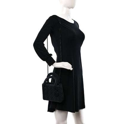 Christian Dior Ultra Matte Calfskin Cannage Mini Lady Dior Black 2 of 8