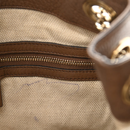 Gucci Pebbled Calfskin Medium Soho Chain Shoulder Bag Maple Brown 12 of 15