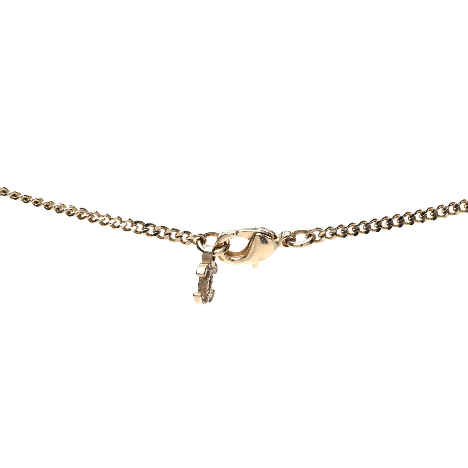 Chanel Crystal Pearl CC Perfume Bottle Necklace Black Gold 4 of 5