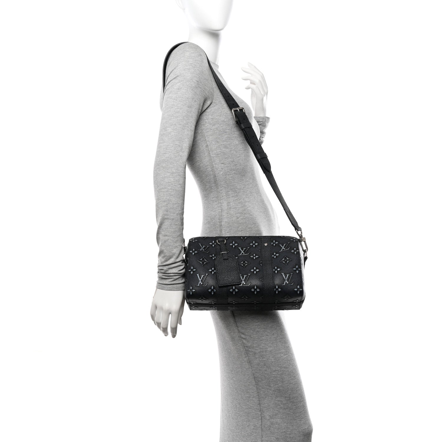 Louis Vuitton Cowhide Faded Monogram City Keepall Charcoal 2 of 9