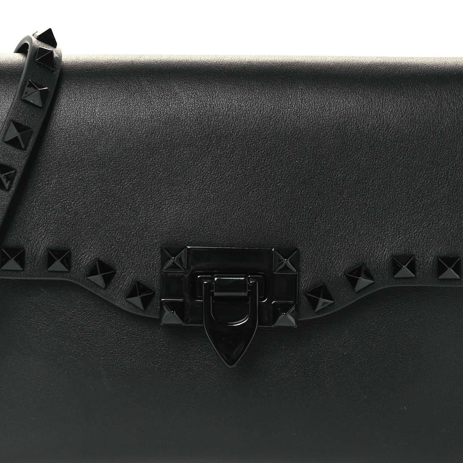 Valentino Garavani Vitello Monochrome Medium Rockstud Flip Lock Crossbody Bag Black 8 of 10