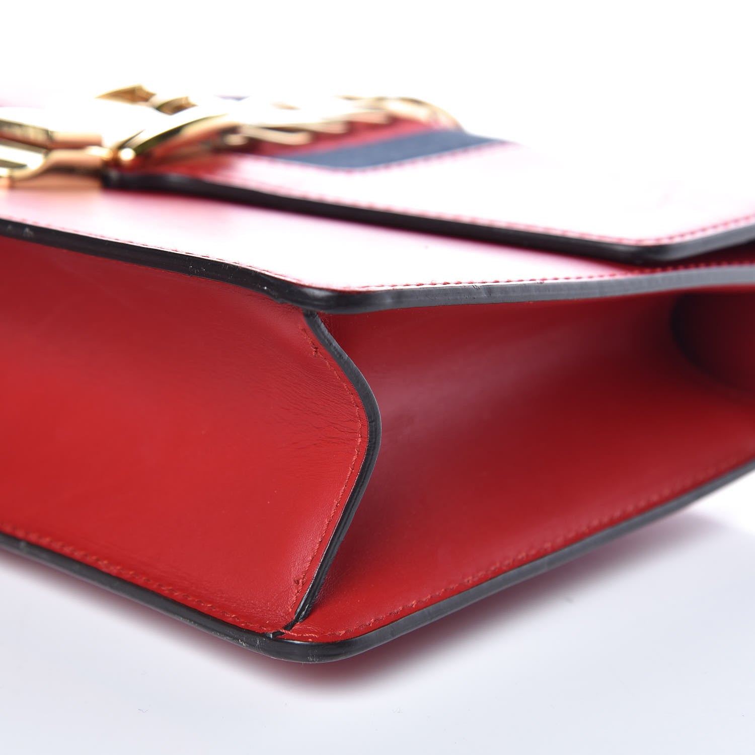 Gucci Calfskin Small Sylvie Shoulder Bag Hibiscus Red 10 of 18