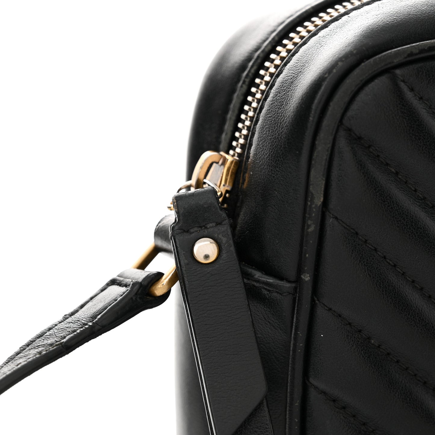 Calfskin Matelasse Monogram Lou Camera Bag Black