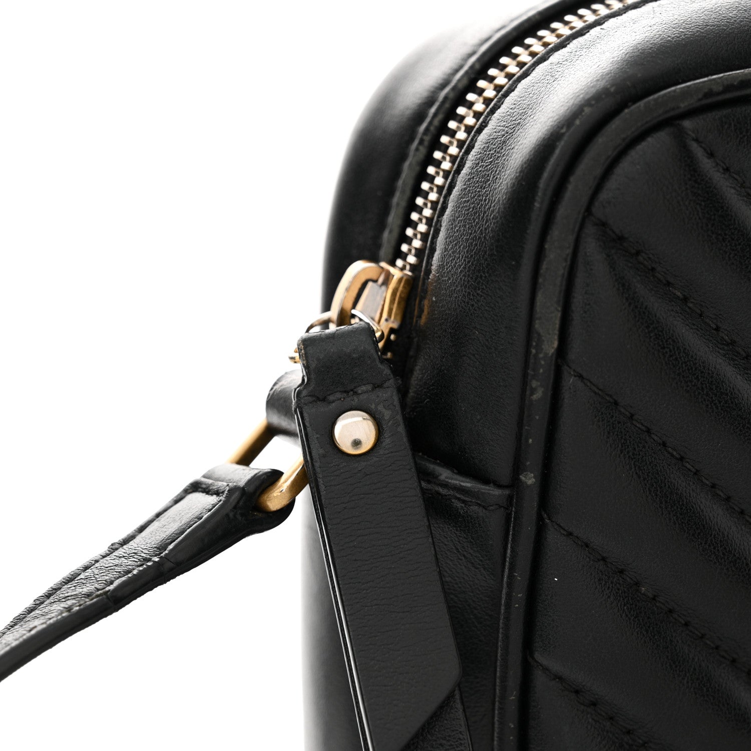 Saint Laurent Calfskin Matelasse Monogram Lou Camera Bag Black 15 of 19