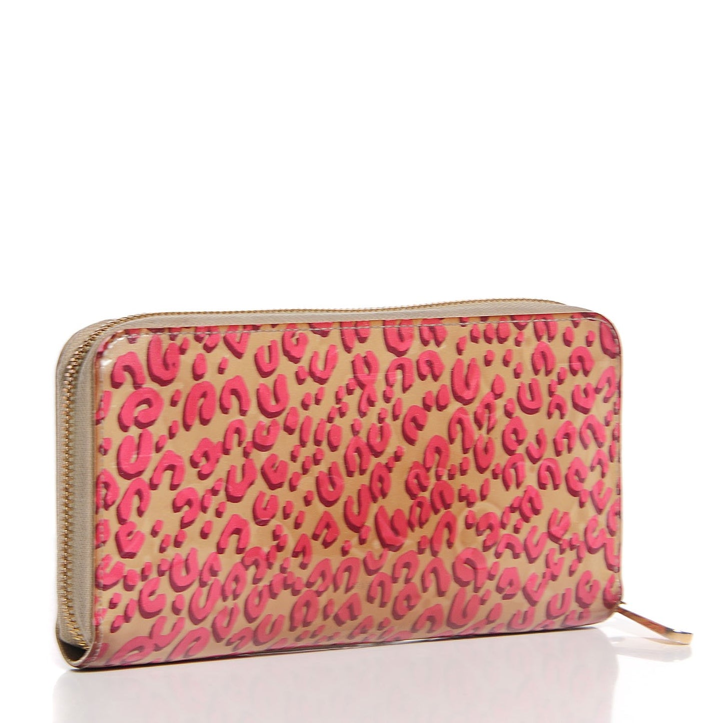 Vernis Leopard Zippy Wallet Blanc Corail