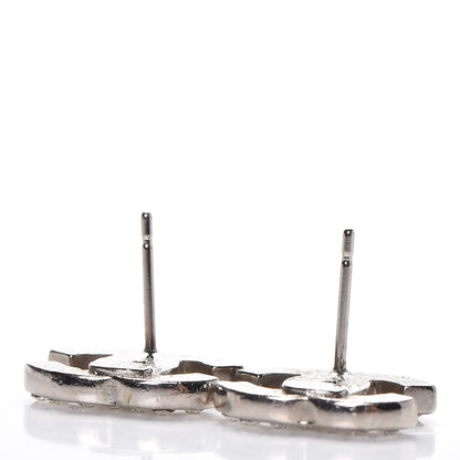 Chanel Crystal Mini Timeless CC Earrings Silver 2 of 3