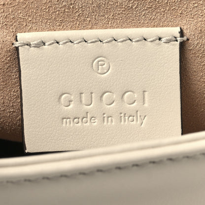 Gucci Calfskin Matelasse Mini GG Marmont Top Handle Shoulder Bag White 6 of 11