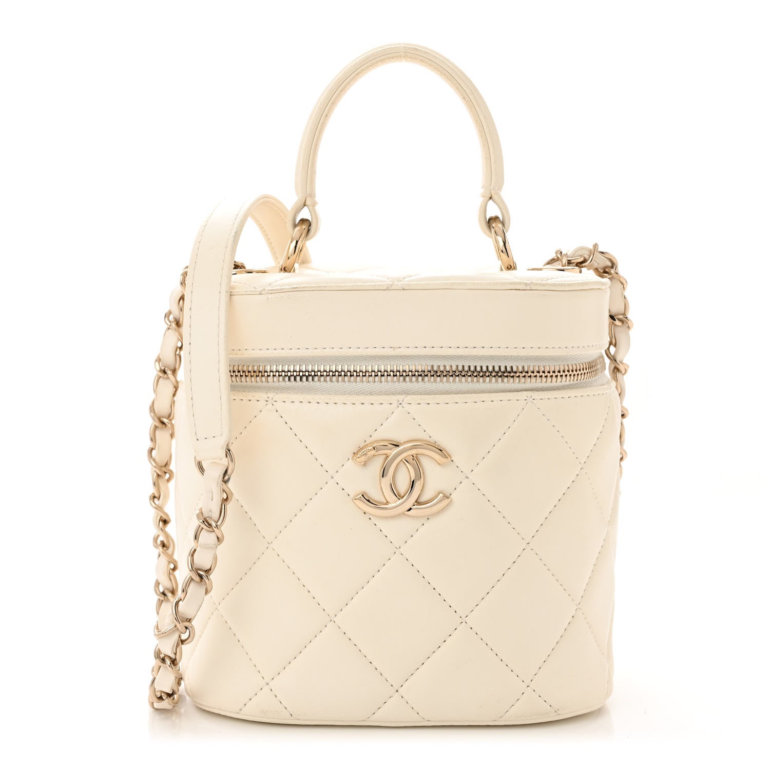 Chanel Lambskin Quilted Trendy Vanity Case White 1 of 16