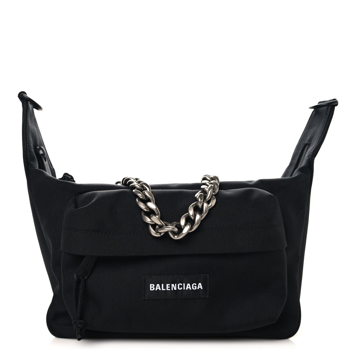 Balenciaga Recycled Sport Nylon Chain Logo Medium Raver Bag Black 1 of 10