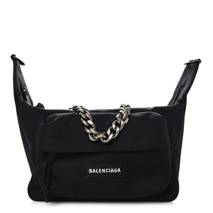 Balenciaga Recycled Sport Nylon Chain Logo Medium Raver Bag Black 1 of 10