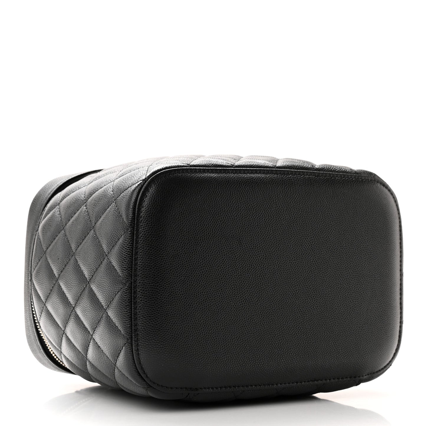 Caviar Quilted Large Vanity Pouch Black