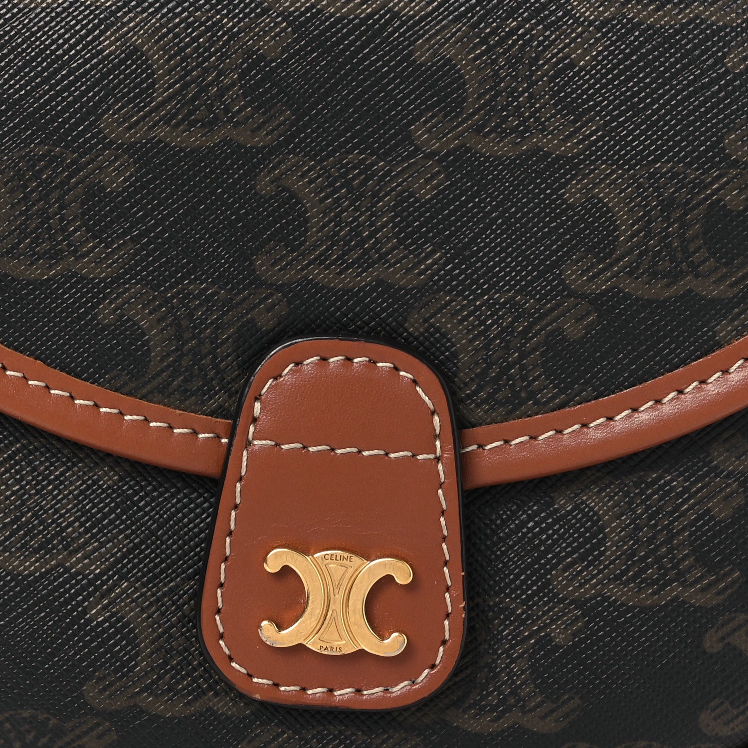 Celine Canvas Calfskin Triomphe Mini Besace Tan 8 of 12