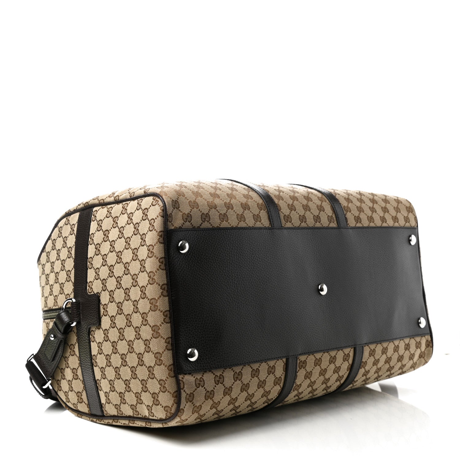Gucci Monogram Dollar Calfskin Large Boston Duffle Bag Beige Ebony Testa di Moro Marrone Scuro 4 of 10